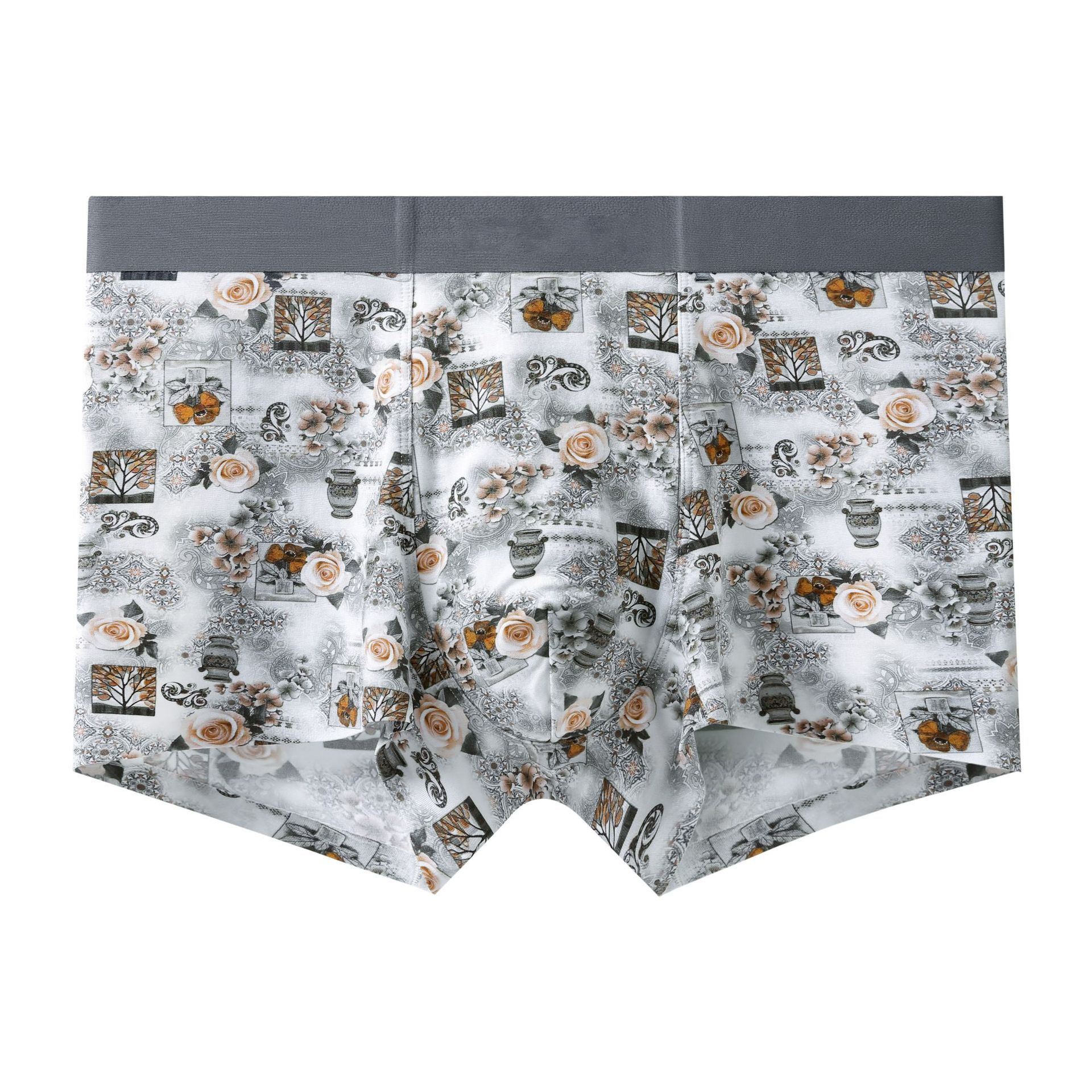 2026 nuevo 60 Orchid Model impresión digital hombre sin marcas calzoncillos de ángulo plano pantalones de cuadrante juveniles
