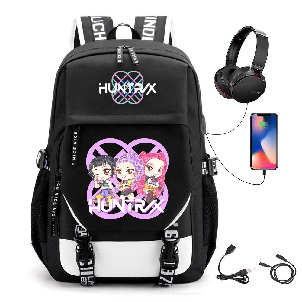 Comercio exterior transfronterizo KPOP Caza de brujas película impresión perimetral mochila mochila escolar mochila USB