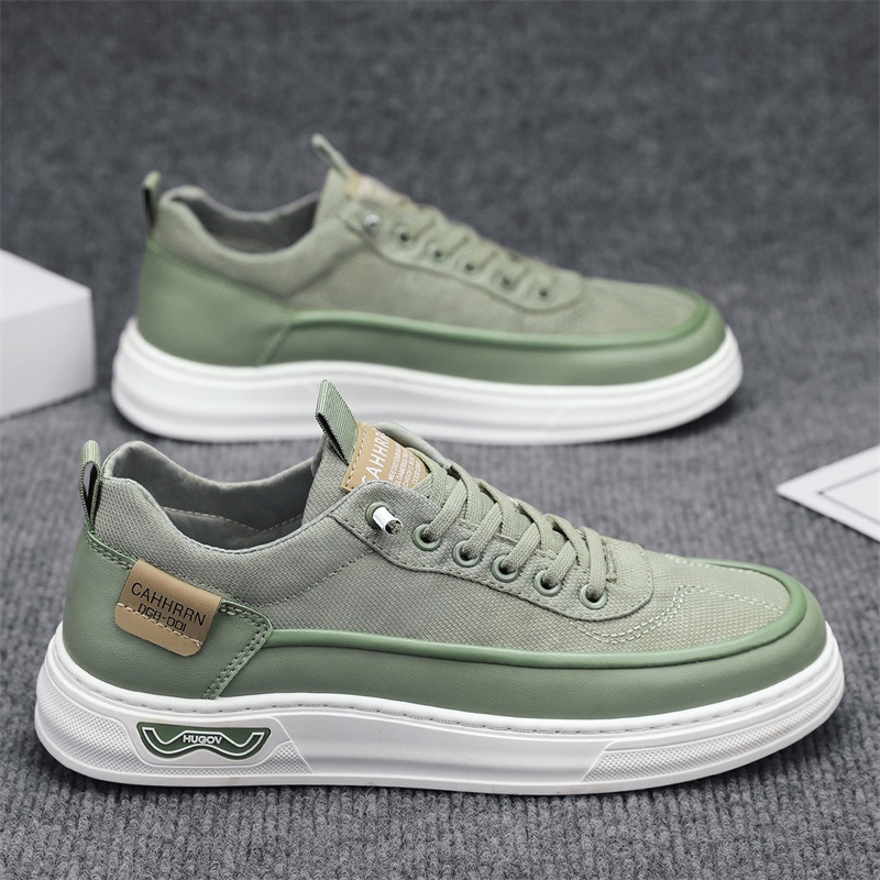 Zapatos de hombre, zapatos planos de corte bajo, zapatos deportivos casuales para estudiantes, zapatos de moda de tela de todo fósforo para hombres, verano para adolescentes 2025