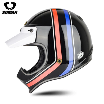 Motosiklet kaskı (dəbilqə): Helmet Personalized Full-Face Helmet M7 - frp-blue-and-red-track-s