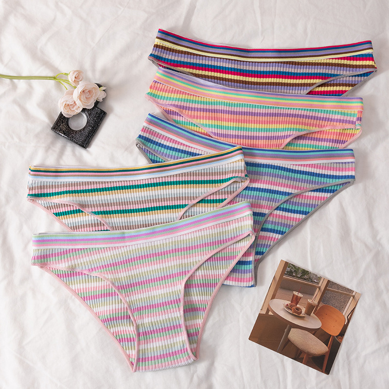 Nueva tira de color de algodón puro para mujer bragas rosadas para mujer cintura baja sexy dulce bragas al por mayor sexy cotton