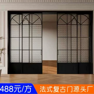 法式复古门完美系统推拉门厨房铝合金吊趟门三联动门玻璃移门