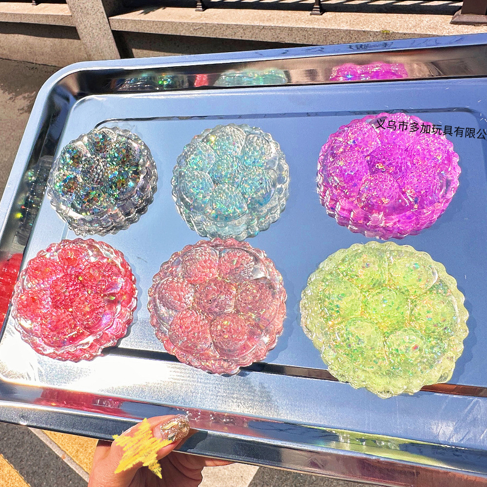 B Le Jiajia Garra de gato transparente Pellizcar música comida de simulación tofu descompresión accesorios descompresión descompresión ventilación pellizcar juguetes