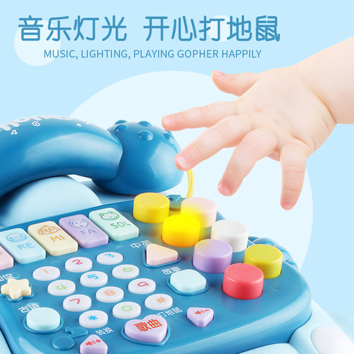 Baby toys simulation telephone landline baby boy music multi-functional puzzle early education 1 year old 2 little girl