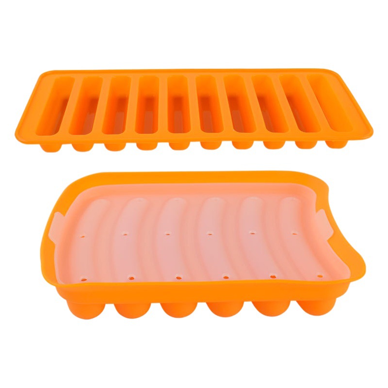 Thickened 6 and 10 with Lid Silicone Sausage Ham Sausage Fresh-keeping Box Hot Dog Mold Baking Sausage Box Mold DIY