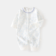 婴儿春秋连体衣长袖纯棉对开哈衣男女宝新生宝宝婴幼儿童春夏爬服