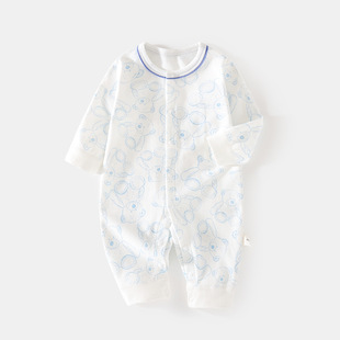 Baby Spring and Autumn jumpsuit Long-sleeved cotton split-off Harper Men's and Women's Baby Newborn Baby and Young Children's Spring and Summer Climbing Wear