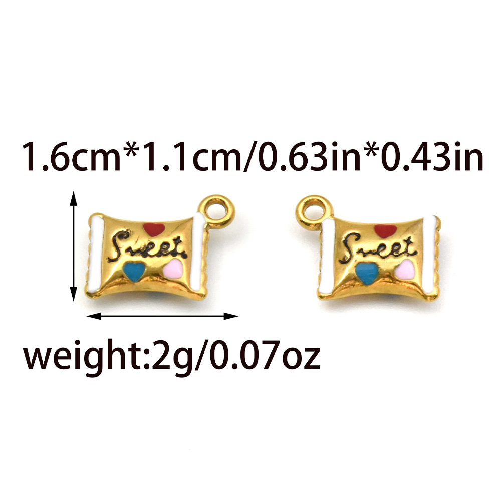 1 Piece 304 Stainless Steel Lipstick Letter House Pendant DIY Ornament Accessories display picture 8