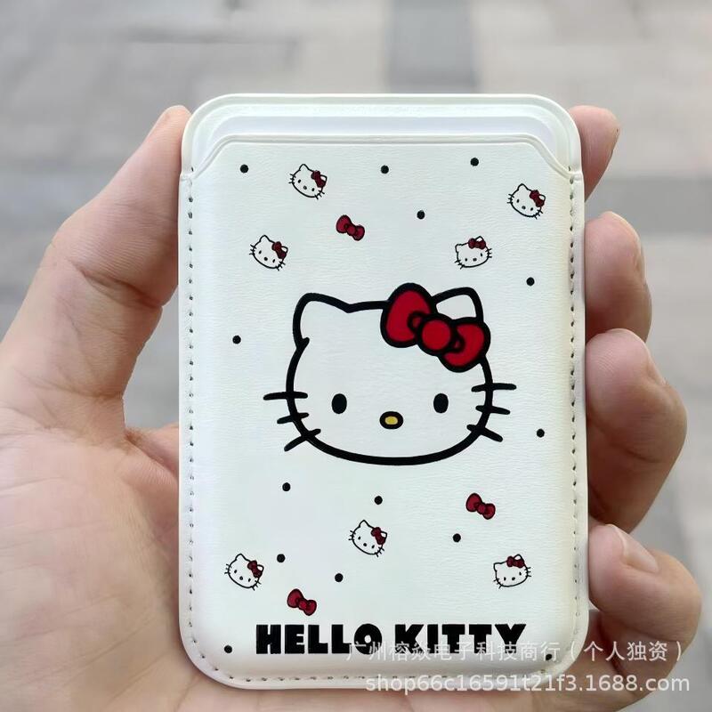 Cute Kitty Suitable for Iphone17 Magnetic Card Holder Magsafe Back Sticker Pu Leather Card Holder Mobile Phone Case Export Cute Kitty Suitable for Iphone17 Magnetic Card Holder Magsafe Back Sticker Pu Leather Card Holder Mobile Phone Case Export