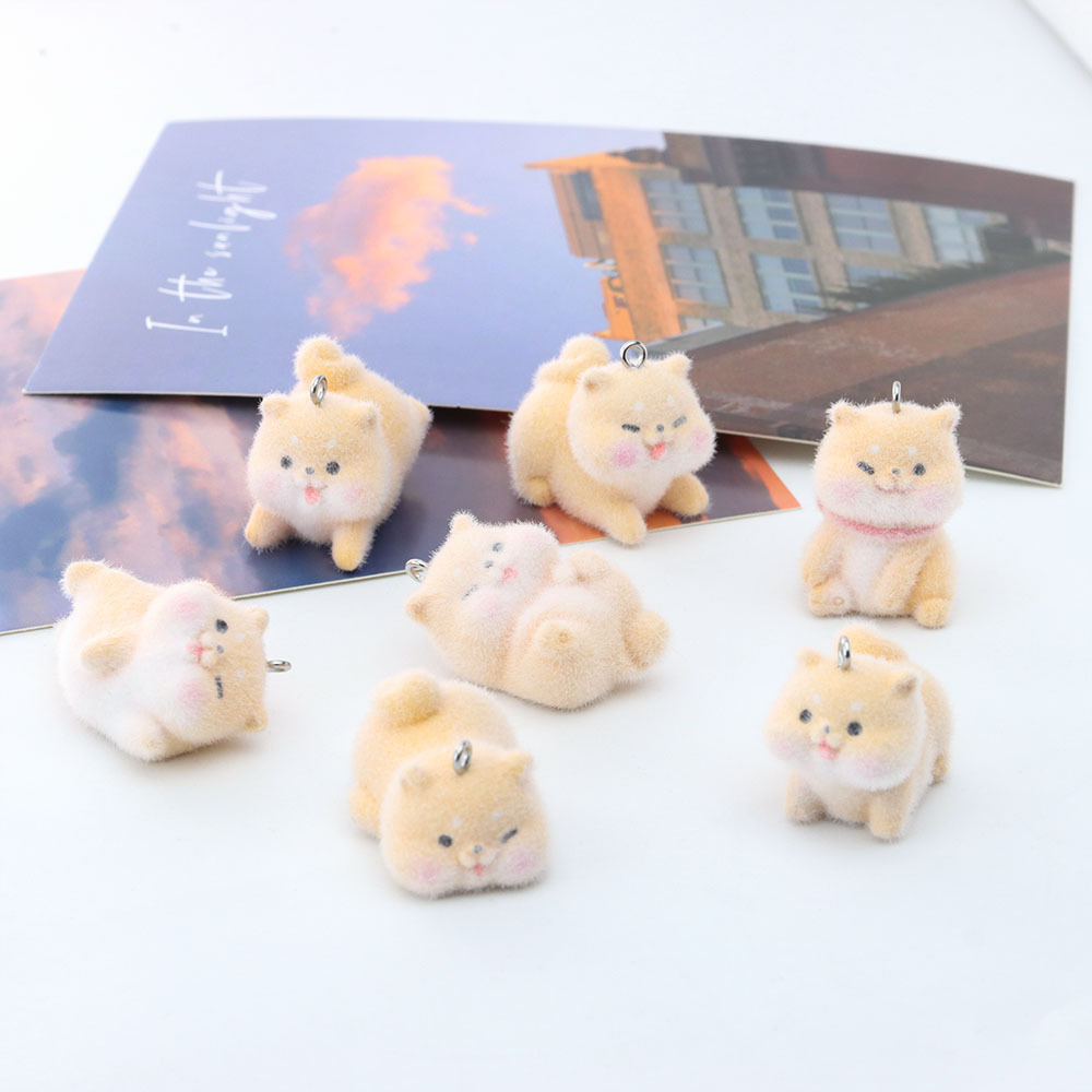 수지 몰려 들고 Shiba Inu 입체 시뮬레이션 귀여운 펜던트 diy 키 체인 휴대 전화 가방 자동차 작은 펜던트 장식품