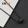 Accessory stainless steel, black glossy pendant, necklace, simple and elegant design, punk style