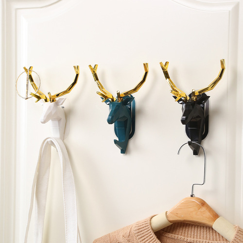 Antler hooks, no punching, kitchen wall storage hooks, door hanging clothes sticky hooks, strong traceless bathroom sticky hooks