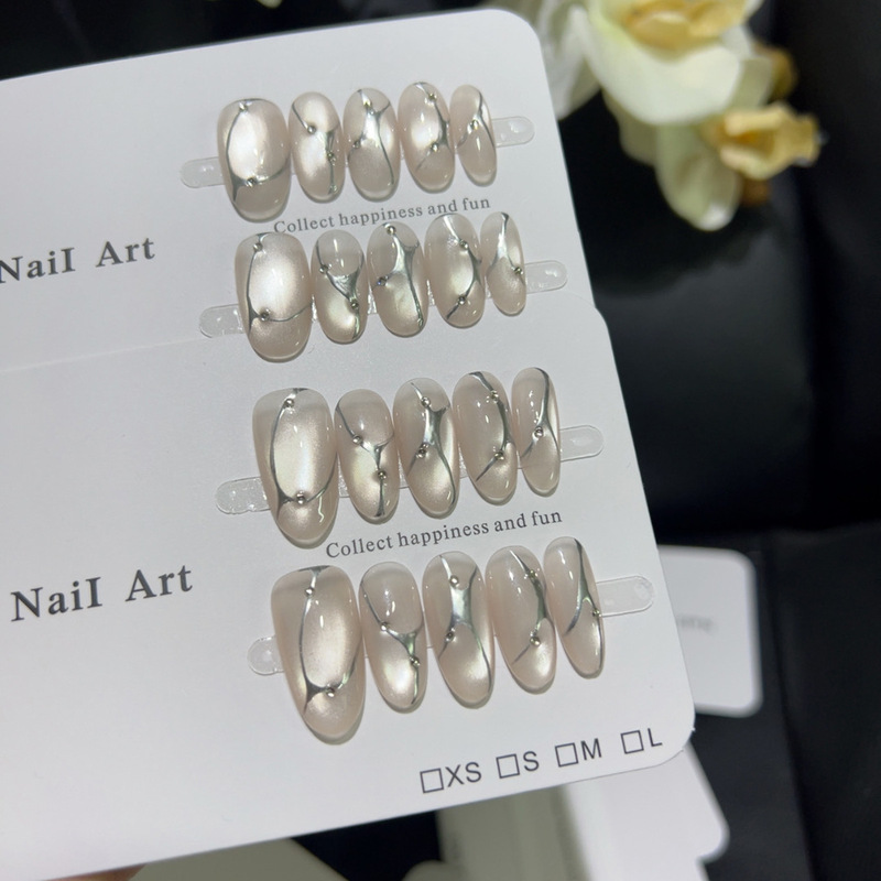 [Iced American Boiled Water] New Manicure Stickers, Moisturizing and Translucent, Sexy Student Party High-End Cool Fake Nails