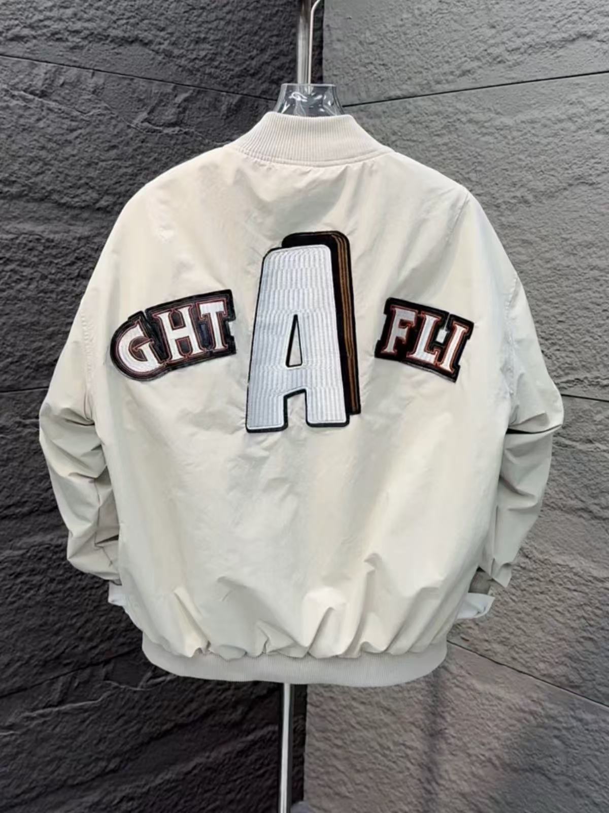 Embroidered Baseball Jersey Men's Trendy Workwear Versatile Flight Suit Jacket Jacket_voghion.com