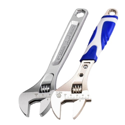 Manufacturer multi-purpose multi-purpose wrench movable large spanner adjustable spanner 10-inch adjustable wrench two-color handle large open-end wrench