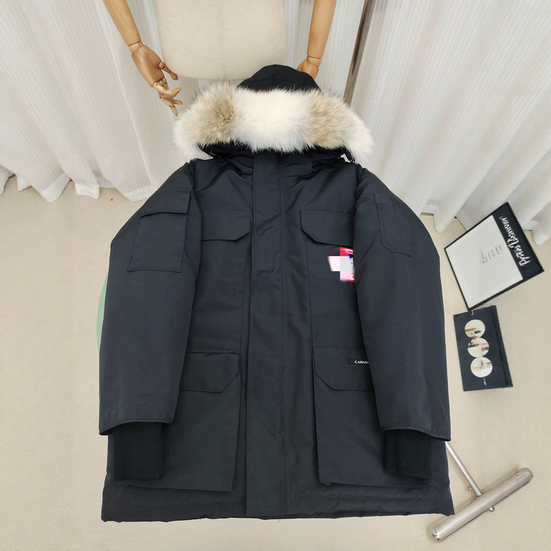 Cross-border new 08 Expedition parka with wolf fur collar, unisex down jacket, model 2051M