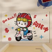 创意小清新Kitty易打理垫玄关丝圈耐磨蹭脚垫可爱卡通凯蒂猫地垫