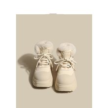 皮毛一体雪地靴女年春夏新款加绒加厚保暖棉鞋厚底马丁靴短靴