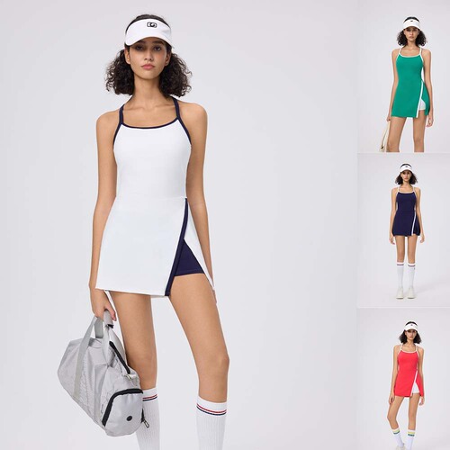 Women's Summer New Casual Skin-friendly Sports Golf Built-in Leggings Tight Tennis Fitness Dress