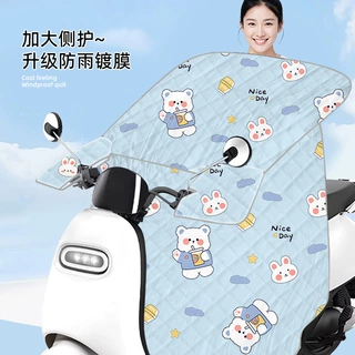 2026新款电瓶车挡风罩薄款春夏防晒防雨镀膜电动车挡风被大口袋