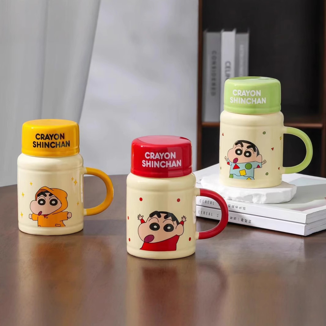Lápiz pequeño nuevo alto valor facial taza de cerámica de gran capacidad con tapa de oficina taza de hervidor de agua regalo de cumpleaños creativo para niños