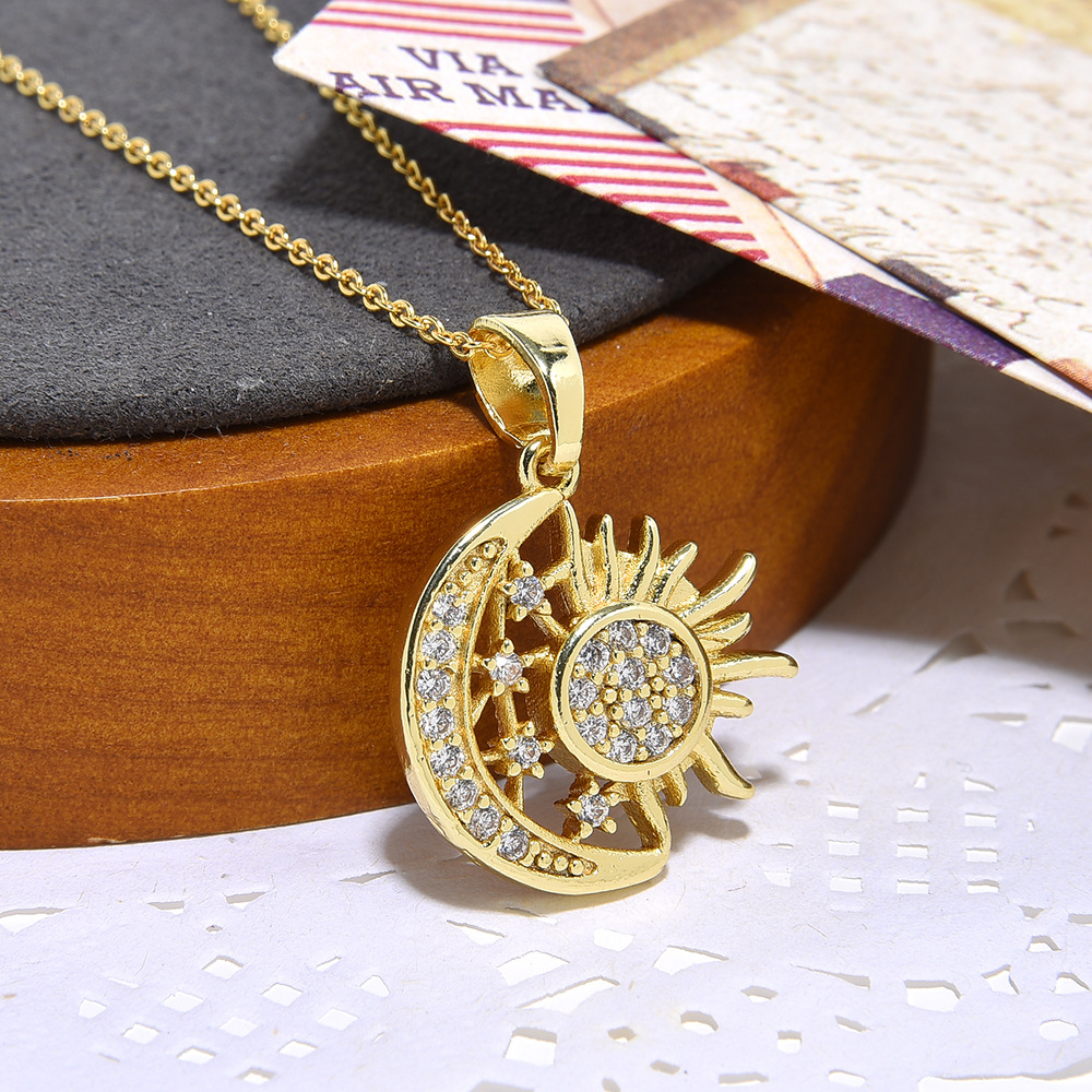 Zircon Inlay Material Copper Simple Style Classic Style Inlay Heart Shape Zircon Pendant Necklace
