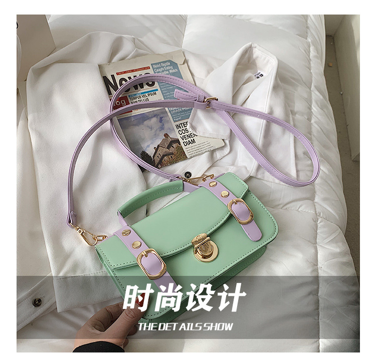 Fashion Contrast Color Shoulder Messenger Portable Bag display picture 19