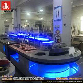 酒店出口石英石自助餐台图片制冷冰池台制作生产