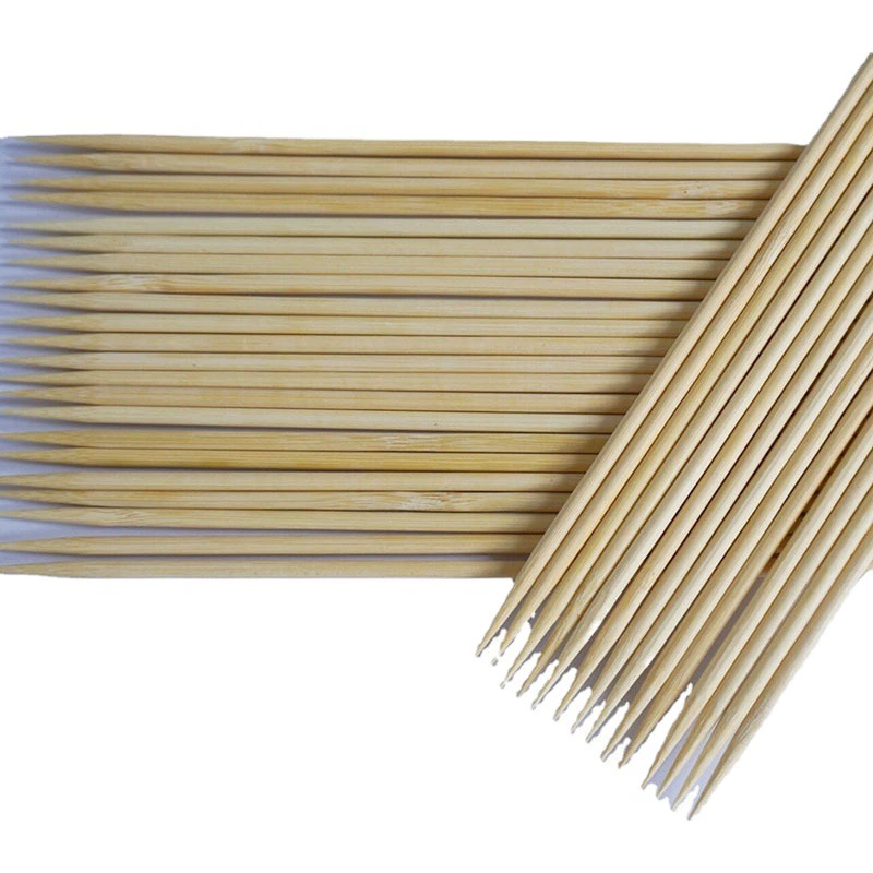 Барбекю бамбуковая палочка оптом 3,5*25 см шампуры бамбуковая круглая палочка пищевая Коммерческая одноразовая жареная колбасная палочка Заводская поставка