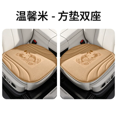 seat pad, ventilated and breathable car Cool pad - warm-beige-floor-mat-driver-and-passenger-side