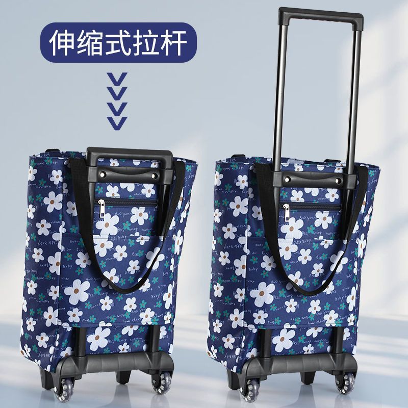 Foldable Shopping Cart Portable Small Trolley for Home Use Lightweight Grocery Shopping Cart Trolley Small Cart