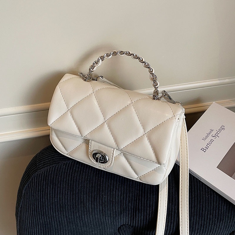 Bolso diagonal simple 2025 moda femenina todo fósforo Lingge fragante bolso de mensajero verano nuevo estilo pequeño bolso cuadrado pequeño