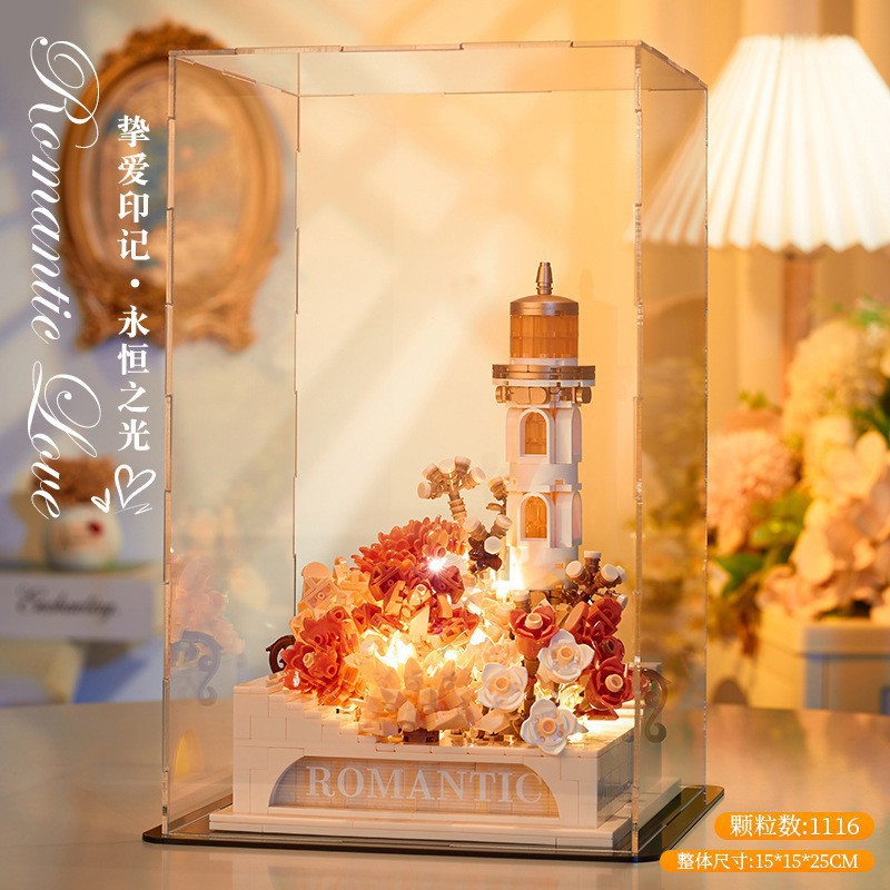 Compatible con LEGO Internet celebridad dibujos animados bloques de construcción maceta ramo Rosa girasol montado decoración juguete regalo hecho a mano