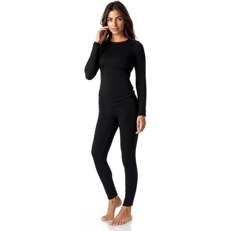 2025 New Cross-Border Dropshipping Women's Intimates, Inner Velvet Basic Layer Pajamas Set, Cold Protection