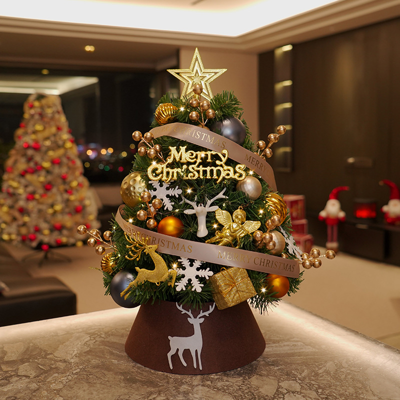 2025 Navidad nuevo pequeño árbol de navidad de escritorio pequeño libro rojo decoración DIY decoración navideña decoración al por mayor