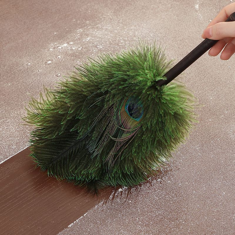Ostrich Peacock Dust Duster High-End Retro Anti-Static Household Feather Duster Encryption Cleaning Dust Sweeping Artifact