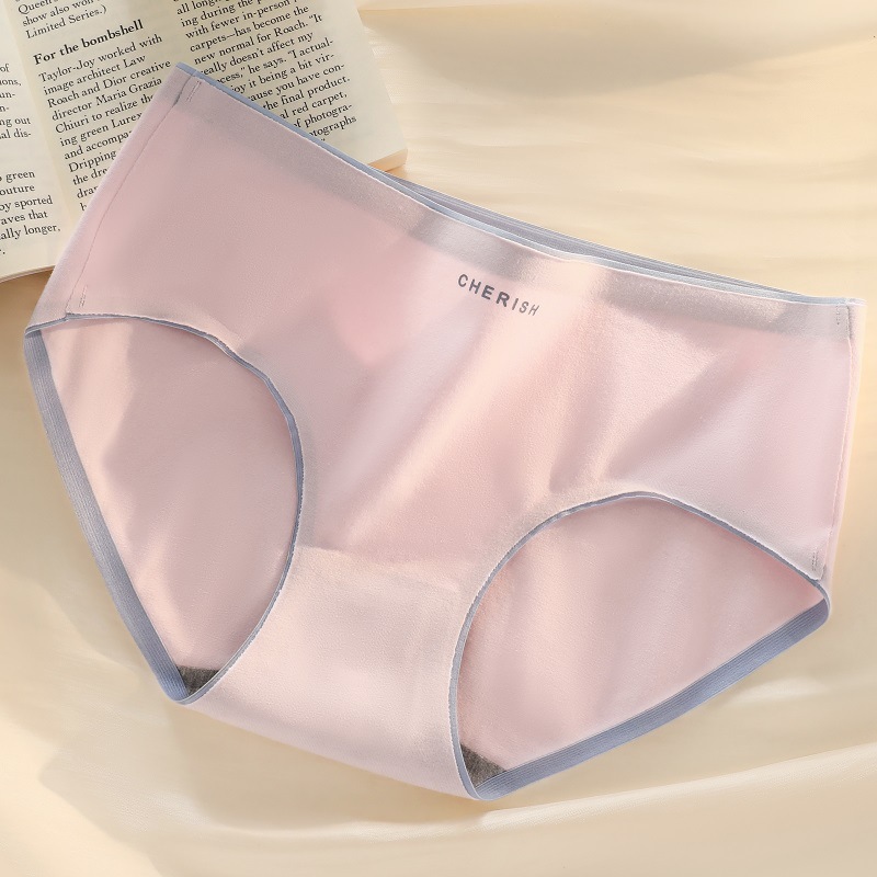 Algodón puro de las mujeres de mediados de cintura transpirable pantalones cortos de niña cabeza estilo deportivo antibacteriano entrepierna verano delgada ropa interior de niña sin costuras