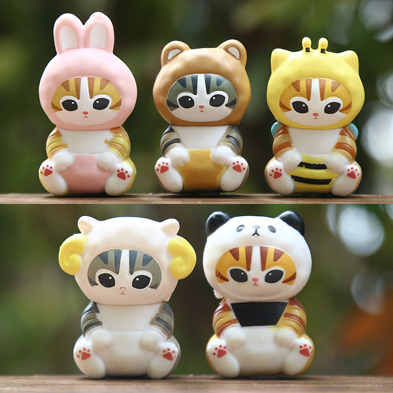Nuevos productos touver de moda gato japonés COS serie animal muñeca muñeca decoración de pastel de coche decoración de dibujos animados image 1