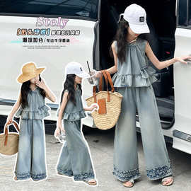 女童2026新款夏季套装小女孩独特漂亮衣服儿童薄款牛仔裤两件套