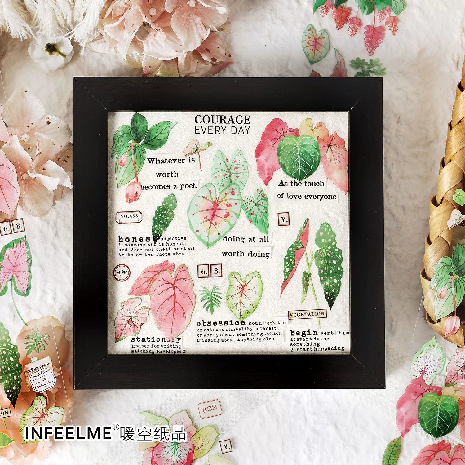 Infeelme Qingchuan Green Wild Series PET Sticker Small Fresh Green Botanical Handbook 6 entry