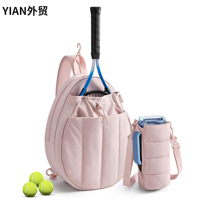 New Outdoor Down Tennis Bag Portable 2pcs Tennis Sling Bag with 40oz Water Bottle Bag Crossbody Racket Bag
