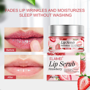 Elaimei Cross-Border Lip Care Scrub, Fruit Scented Lip Mask Particles, Moisturizing, Exfoliating and Diluting Lip Lines