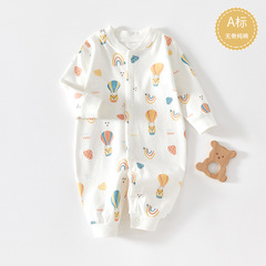 新生嬰兒連體衣春秋裝寶寶純棉衣服無骨春季哈衣超萌可愛爬服睡衣