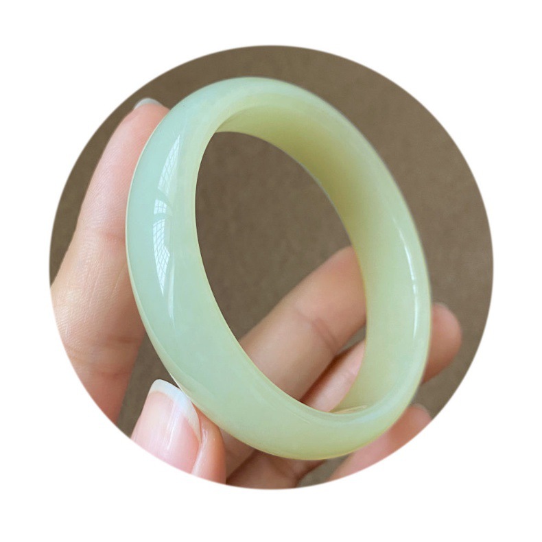 Vòng tay ngọc bích Tân Cương tự nhiên màu nước nắng (đường kính 52–65 mm) chi tiết 16