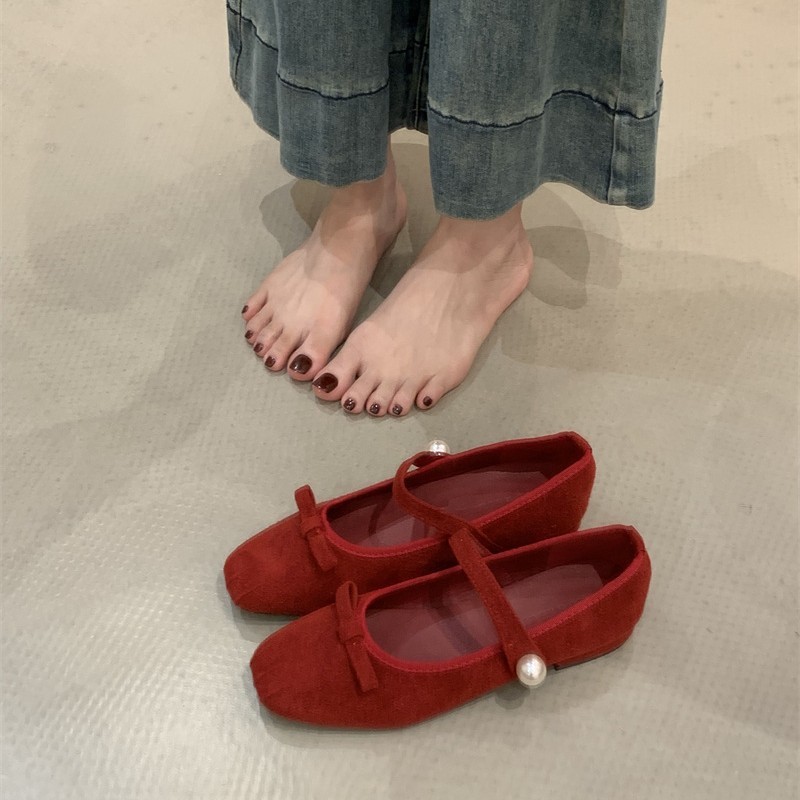法式温柔晚晚风玛丽珍鞋女2025秋季新款蝴蝶结平底芭蕾舞浅口单鞋|undefined