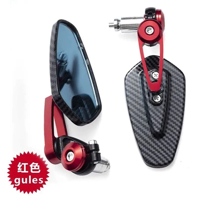 Motorcycle rearview mirror NK 400 650NK ST - red-handlebar-mirror-carbon-fiber-pattern-blue-glass