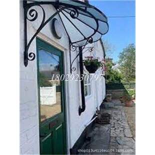 European Retro Villa Entrance Awning Multi-Functional Iron Forged Glass Awning Awning