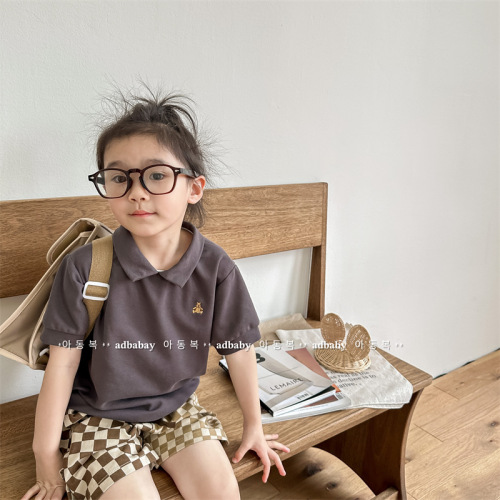 Children's clothing 2024 summer new style Korean style children's summer polo shirt T-shirt boys and girls short-sleeved T-shirt 123286