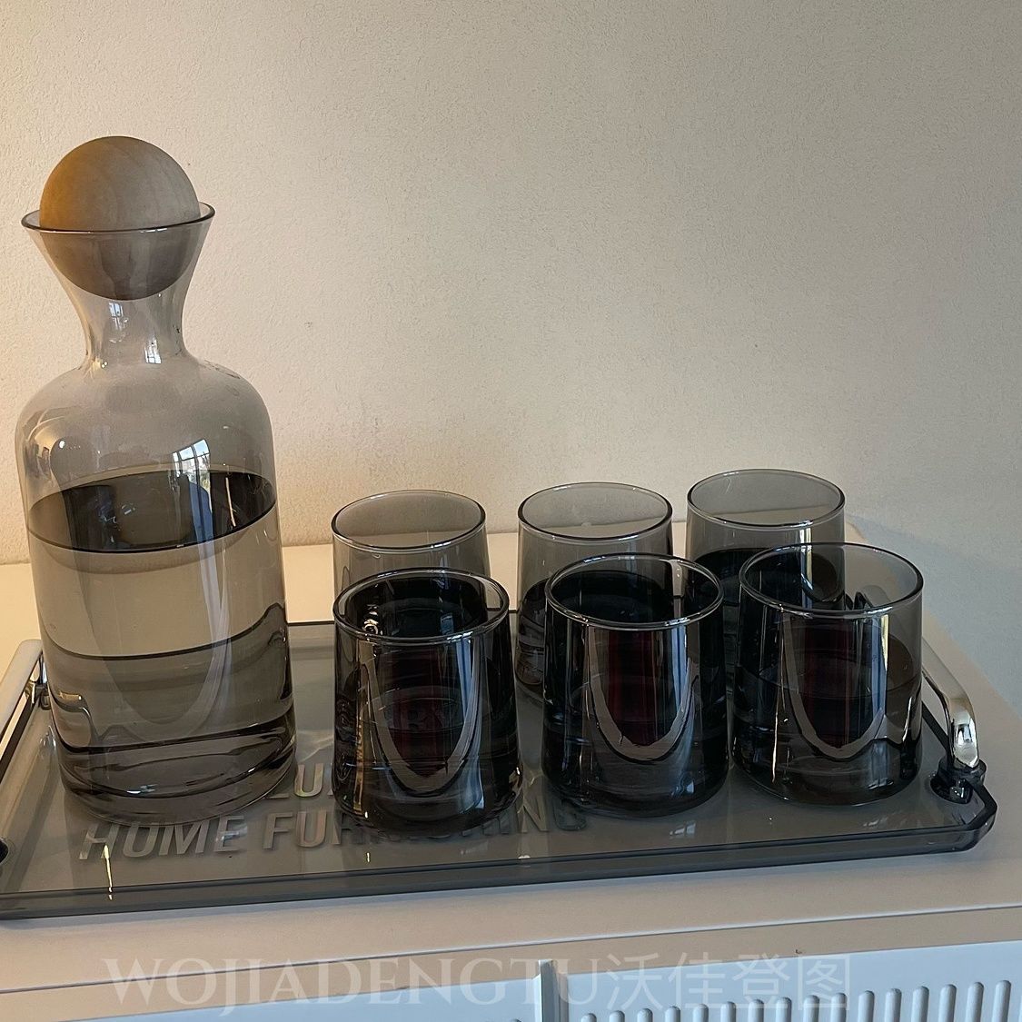 Nordic style explosion-proof high temperature resistant water set suit household glass water set large capacity high color value kettle with handle