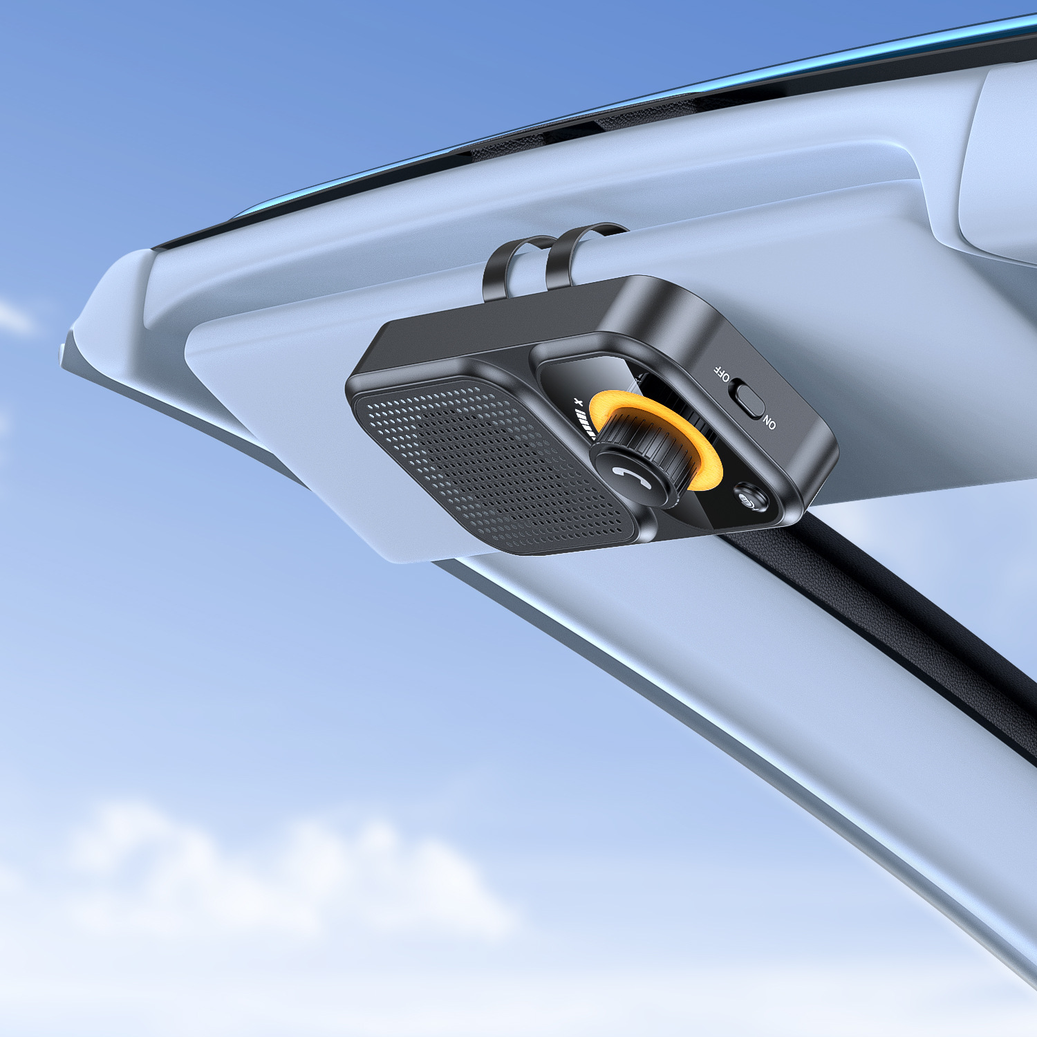 New Bt17 Sun Visor Bluetooth Car Hands-Free Call Noise Reduction Intelligent Sensor Vibration Boot Siri Voice 3W